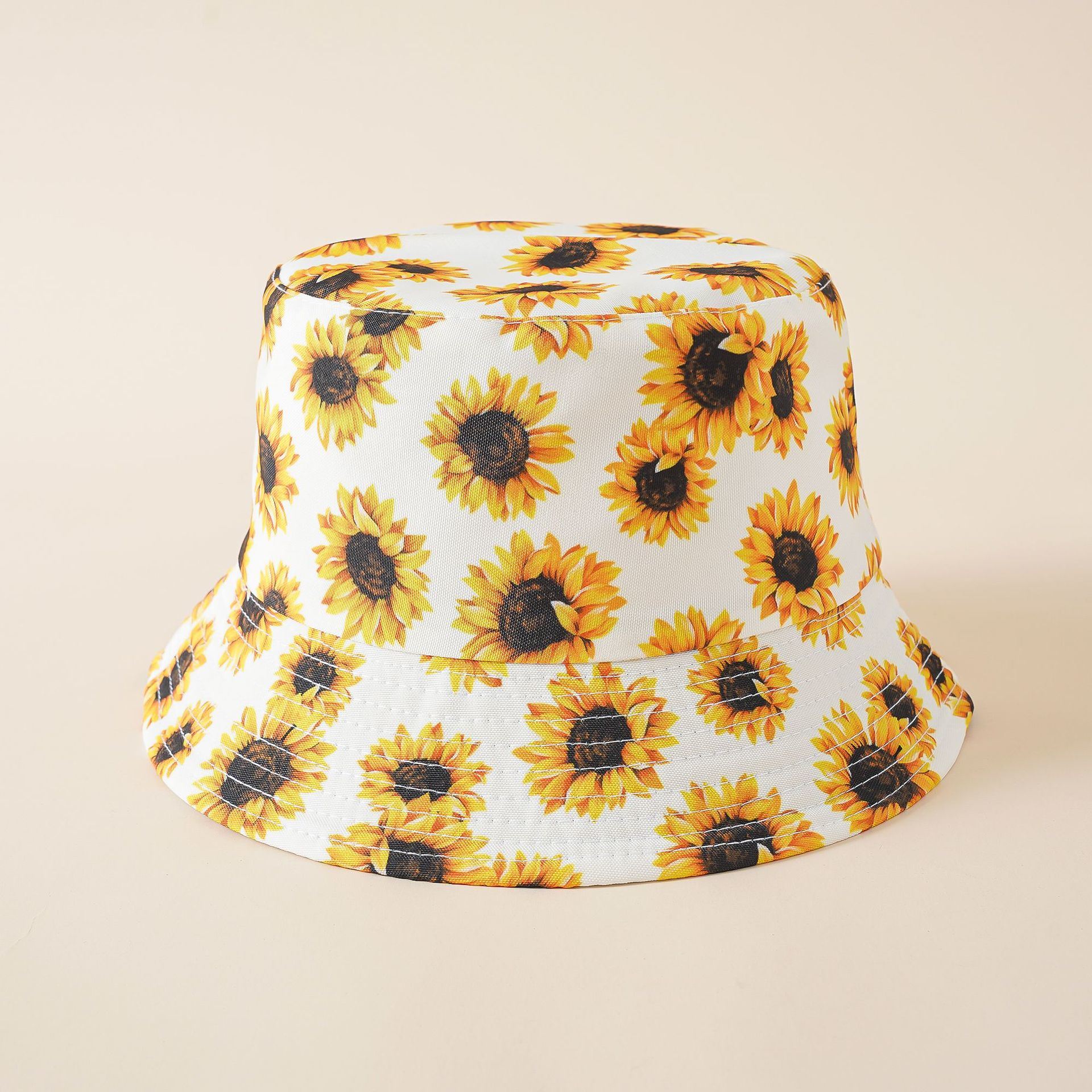 Double-sided fisherman hat women's summer sunshade sun hat Korean version of the tide men's literary sunflower sunscreen hat Doba